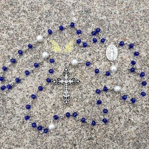 Navy Crystal Rosary